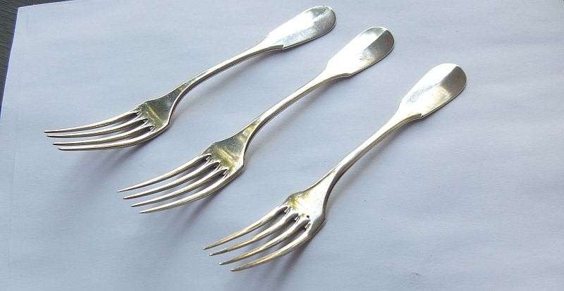 3 MEDIUM SIZED FORKS BY CHRISTOFLE OF FRANCE