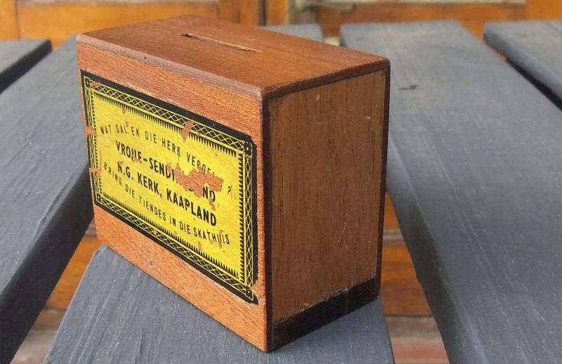 A VINTAGE N.G CHURCH MONEY BOX FOR DONATIONS