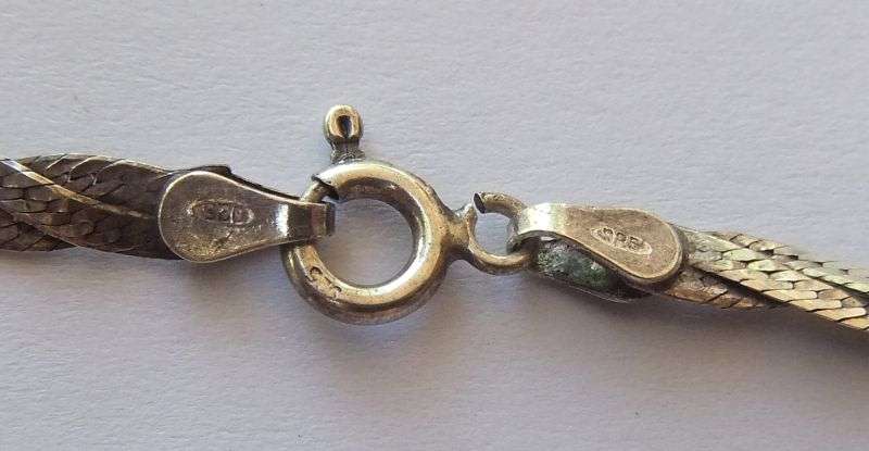 A RARE VINTAGE 1950`S GREEK 800 SILVER PENDANT WITH A STERLING SILVER NECKLACE