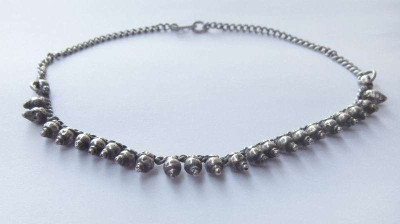 A RARE VINTAGE SOLID INDIAN SILVER " BELL " STYLE ANKLET