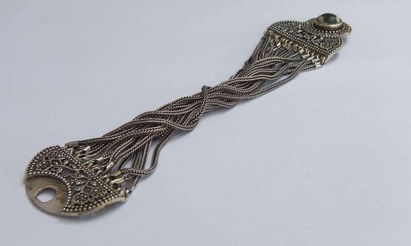 THE MOST EXQUISITE SOLID STERLING SILVER BRACELET EVER WITH MULTIPLE STRANDS !! FULLY STAMPED !!