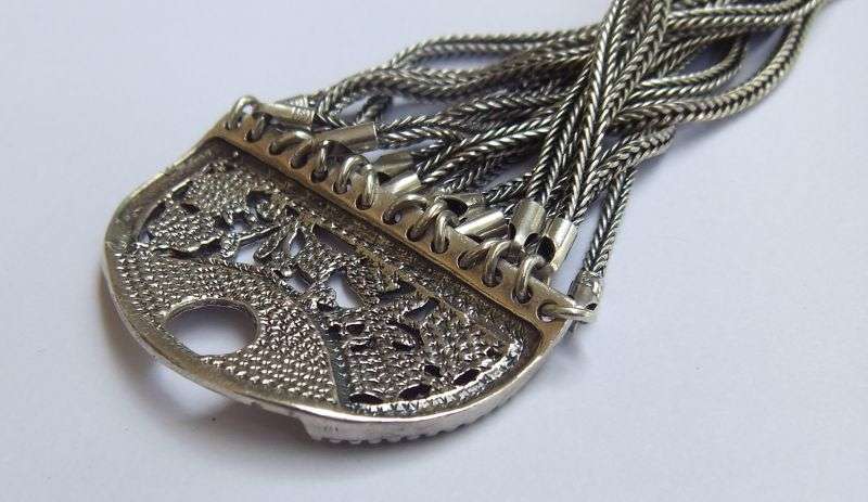 THE MOST EXQUISITE SOLID STERLING SILVER BRACELET EVER WITH MULTIPLE STRANDS !! FULLY STAMPED !!