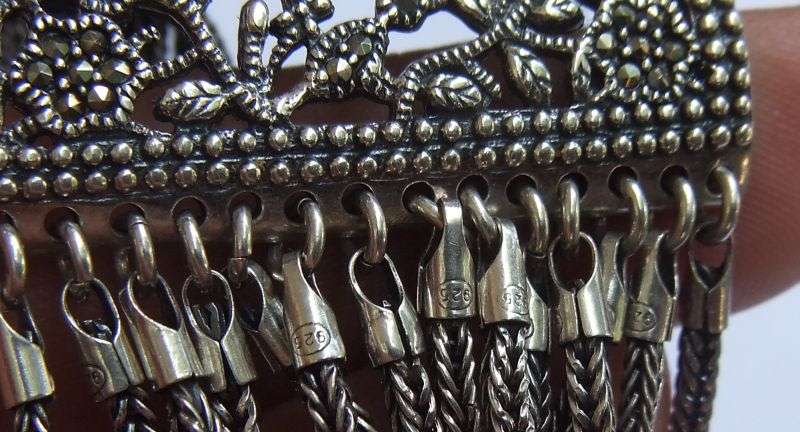 THE MOST EXQUISITE SOLID STERLING SILVER BRACELET EVER WITH MULTIPLE STRANDS !! FULLY STAMPED !!