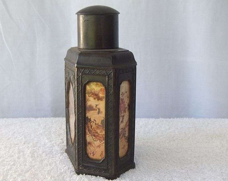 RARE FIND !! A MARVELOUS OLD BRONZE METAL CHINESE TEA CADDY WITH MAKERS MARKS TO BASE !! WOW !!