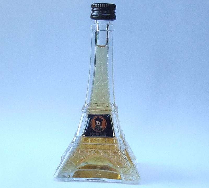 WOW !! SEALED !! 50ML VINTAGE MINIATURE !! 43 % ALCOHOL ..."" RICHELIEU BRANDY "" EIFFEL TOWER