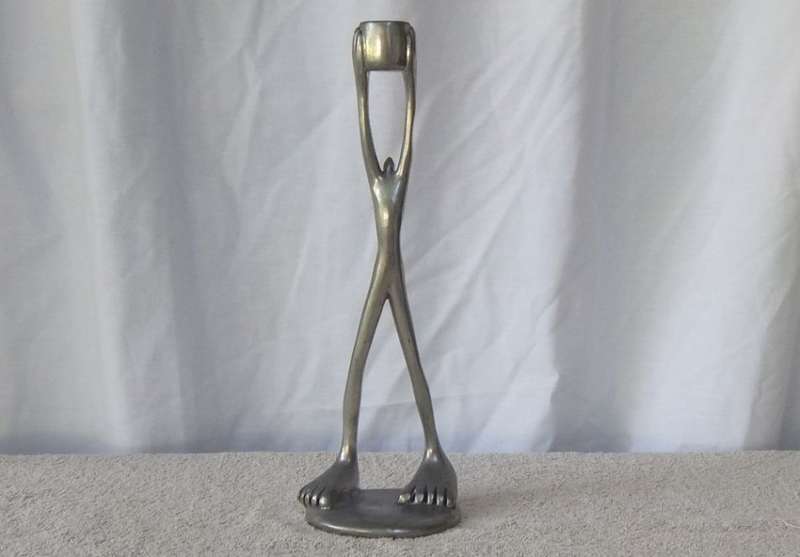 FOOT FETISH ? THE COOLEST FUNNIEST""MAN"" MOTIF CANDLE HOLDER BY SA DESIGNER CARROL BOYES !!  WOW !!