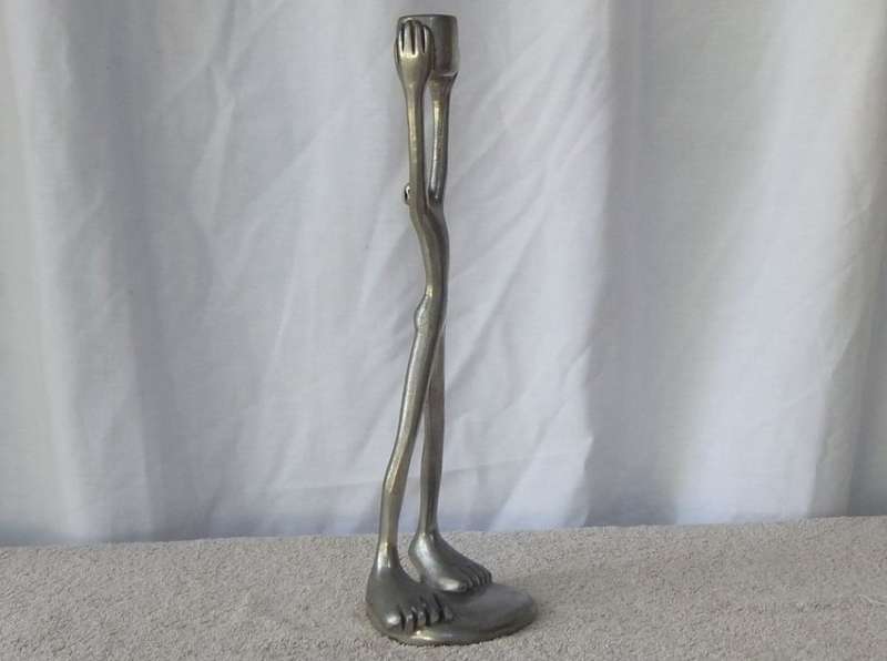 FOOT FETISH ? THE COOLEST FUNNIEST""MAN"" MOTIF CANDLE HOLDER BY SA DESIGNER CARROL BOYES !!  WOW !!