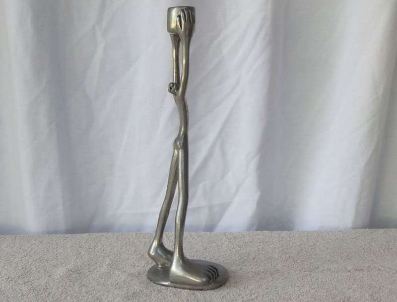 FOOT FETISH ? THE COOLEST FUNNIEST""MAN"" MOTIF CANDLE HOLDER BY SA DESIGNER CARROL BOYES !!  WOW !!