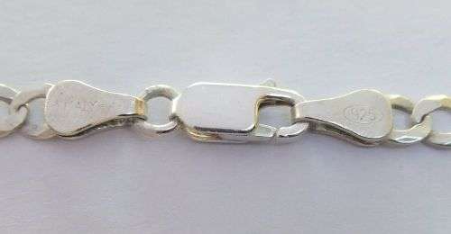 SUPER FIND !! A SOLID STERLING SILVER FIGARO LINK BRACELET IN EXCELLENT CONDITION !! CLEARLY MARKED