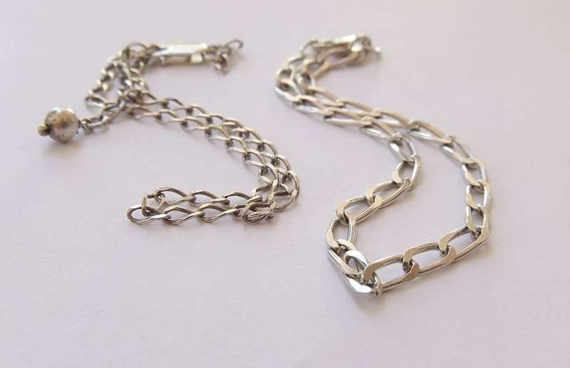 SWEET DEAL !! TWO STERLING SILVER BRACELETS !! ONE CAN BE EXTENDED AS AN ANKLET !! BID FOR BOTH !!