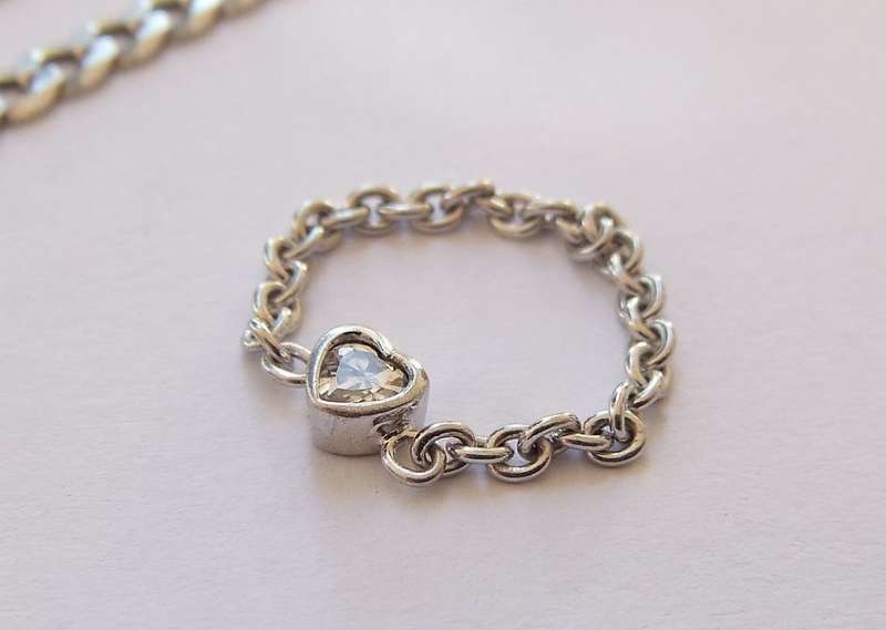 RARELY SEEN !! A STERLING SILVER DESIGNER CHAIN RING PLUS A STERLING SILVER BRACELET !! SWEET DEAL !