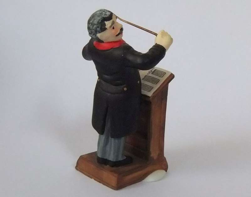 RARE VINTAGE H.V SERIES DEPARTMENT56 DESIGN HAND PAINTED PORCELAIN CONDUCTOR FIGURE MADE IN TAIWAN