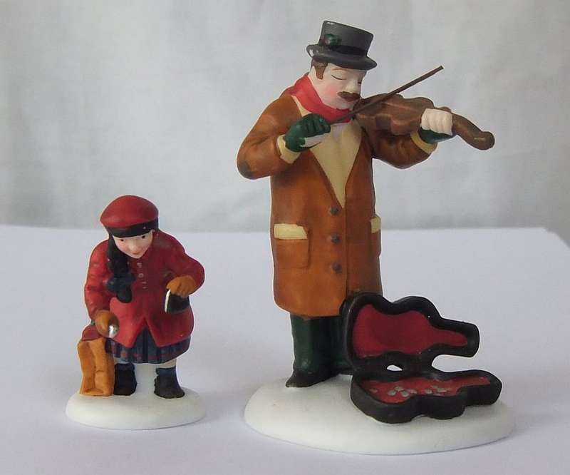 TWO RARE VINTAGE H.V SERIES DEPARTMENT56 DESIGN HAND PAINTED PORCELAIN FIGURES MADE IN TAIWAN !!