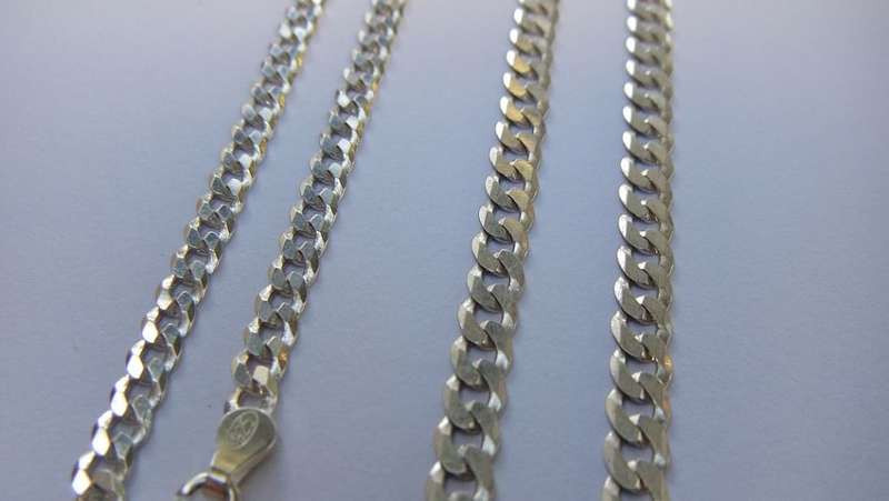 ULTIMATE DEAL !! A SOLID STERLING SILVER CURB LINK NECKLACE AND BRACELET !! BID FOR BOTH !! WOW !!