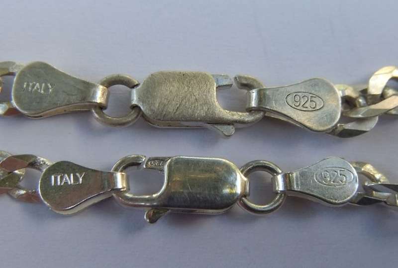 ULTIMATE DEAL !! A SOLID STERLING SILVER CURB LINK NECKLACE AND BRACELET !! BID FOR BOTH !! WOW !!
