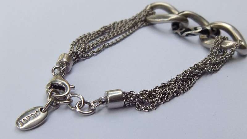 A SUPERIOR QUALITY DESIGNER MULTI STRAND BRACELET BY ESPRIT - STAMPED AND TESTED - HIGH VALUE