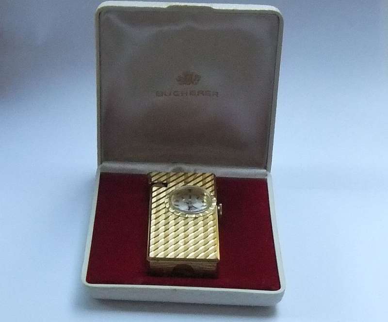 AN ULTRA RARE VINTAGE LIGHTER WATCH COMBO BY ""BUCHERER"" OF SWITZERLAND - SUPREME QUALITY