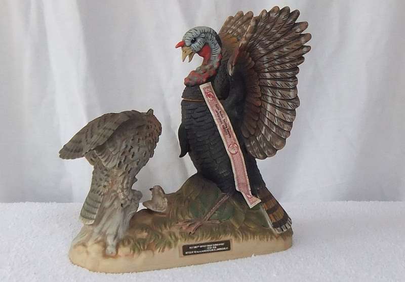 EXCEPTIONALLY RARE- A 1985 LIMITED EDITION WILD TURKEY 8 YEAR OLD BOURBON WHISKEY IN SEALED DECANTER