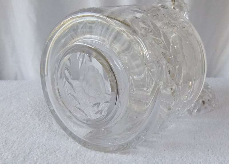 AMAZING FIND !! A TALL HEAVY ALMOST 4KG 2 PIECE CUT GLASS LAMP !! NEVER SEEN BEFORE !!