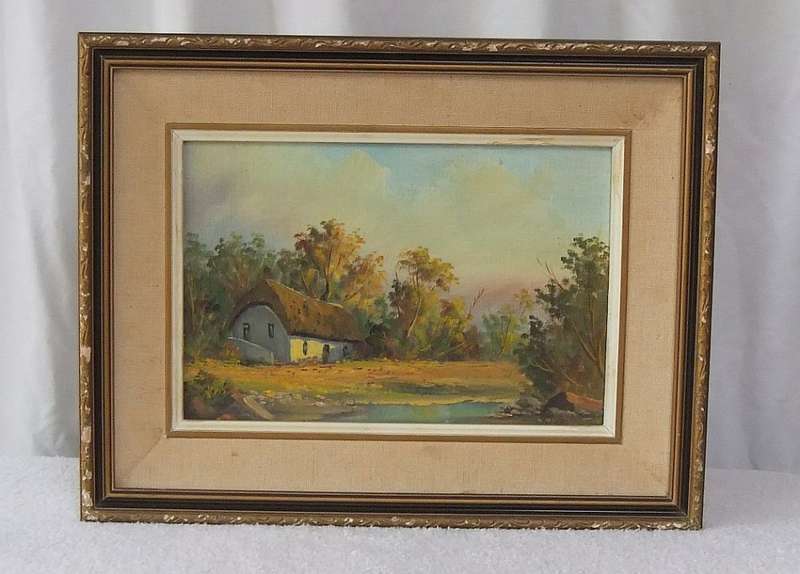 A BEAUTIFULLY PAINTED ORIGINAL OIL ON BOARD LANDSCAPE BY SA ARTIST KJ FAURE !! GREAT FIND !!