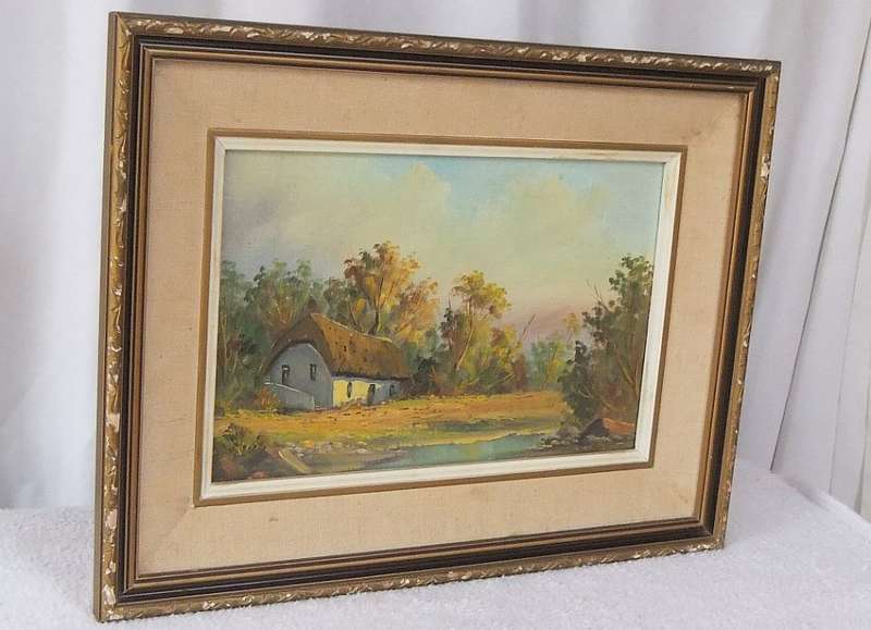 A BEAUTIFULLY PAINTED ORIGINAL OIL ON BOARD LANDSCAPE BY SA ARTIST KJ FAURE !! GREAT FIND !!