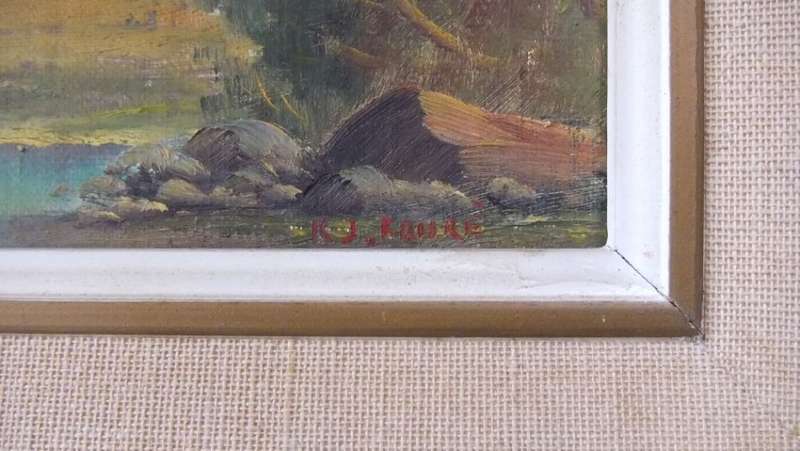 A BEAUTIFULLY PAINTED ORIGINAL OIL ON BOARD LANDSCAPE BY SA ARTIST KJ FAURE !! GREAT FIND !!