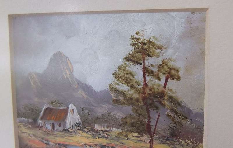AN ORIGINAL MINIATURE OIL ON BOARD LANDSCAPE BY SA ARTIST NEL MCKEITH !! MUST SEE !!
