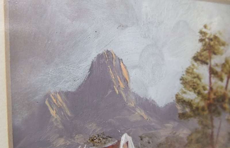 AN ORIGINAL MINIATURE OIL ON BOARD LANDSCAPE BY SA ARTIST NEL MCKEITH !! MUST SEE !!