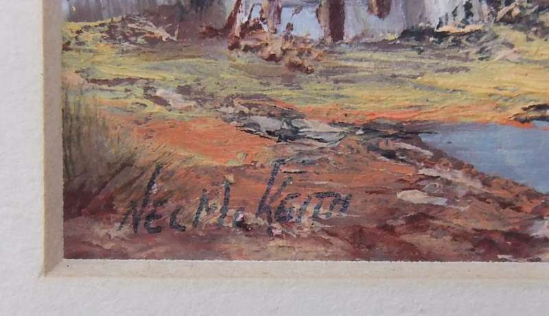 AN ORIGINAL MINIATURE OIL ON BOARD LANDSCAPE BY SA ARTIST NEL MCKEITH !! MUST SEE !!