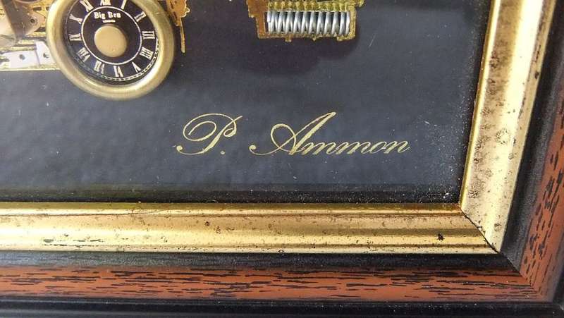 A VERY COOL VINTAGE FRAMED STEAMPUNK BUS THEME WALL HANGING / DECORATION !! UNUSUAL AND DETAILED !!