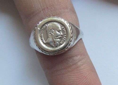A TOTALLY COOL VINTAGE LOOK SOLID STERLING SILVER COIN RING - STAMPED AND TESTED