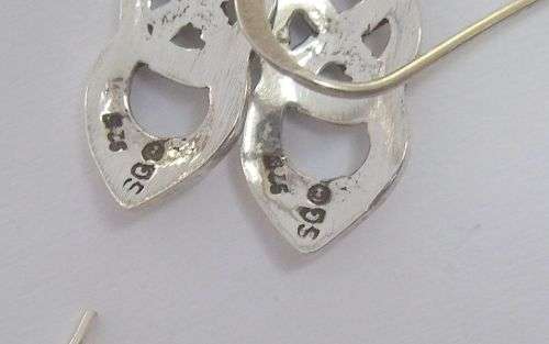 TRIPLE DEAL !! THREE STYLISH PAIRS OF SOLID STERLING SILVER EARRINGS !! BID FOR THE LOT !! SWEET !!
