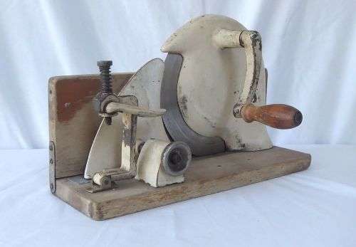 LOOK !! THE COOLEST THING SINCE SLICED BREAD !! A REALLY OLD BREAD SLICER WITH A GERMAN INOX BLADE