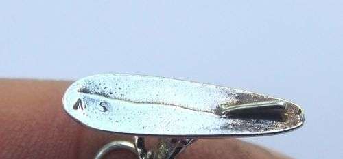 A UNIQUE OLD SOLID STERLING SILVER SURFER PENDANT WITH A STERLING SILVER NECKLACE !! SWEET DEAL !!