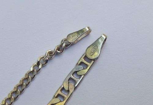 TAKE TWO !! TWO SOLID STERLING SILVER IDENTITY / SIGNET BRACELETS IN GREAT CONDITION !! BID FOR BOTH