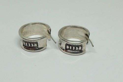 WOW !! A STYLISH PAIR OF SOLID STERLING SILVER T & CO EARRINGS - FULLY TESTED - FREE COMBINING !!