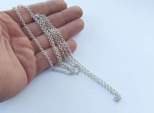 AN AWESOME EXTRA LONG 80 CM ROUND LINK STERLING SILVER NECKLACE IN EXCELLENT CONDITION !! MUST HAVE
