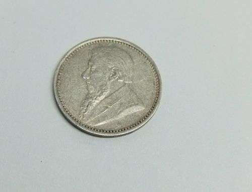 R1 START !!  AN 1896 THREEPENCE COIN OF THE ``Z.A.R `` - STERLING SILVER !! FREE COMBINING !!