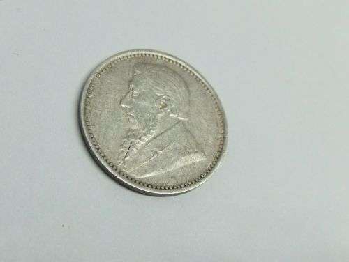 R1 START !!  AN 1896 THREEPENCE COIN OF THE ``Z.A.R `` - STERLING SILVER !! FREE COMBINING !!
