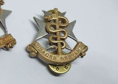 R1 START !!  A PAIR OF VINTAGE SANDF BADGES - MILITARY HEALTH SERVICES !! FREE COMBINING !!