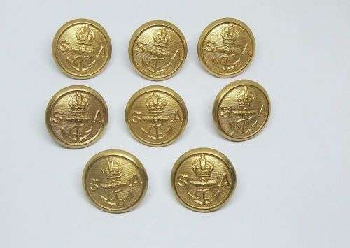 R1 START !! EIGHT VERY COOL VINTAGE BUTTONS OF THE SOUTH AFRICAN NAVY !! FREE COMBINING !!