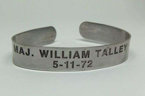 R1 START !! RARE IN SA !! A VINTAGE VIETNAM WAR ERA POW BANGLE - MAJOR WILLIAM TALLEY !! EXTREME !