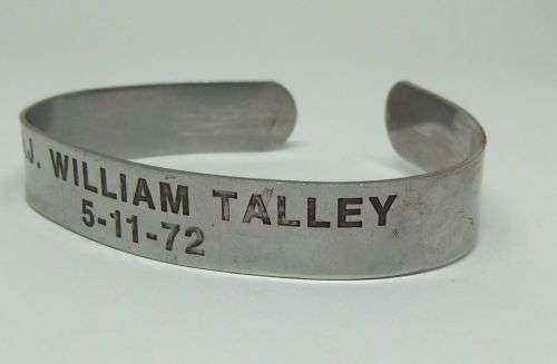 R1 START !! RARE IN SA !! A VINTAGE VIETNAM WAR ERA POW BANGLE - MAJOR WILLIAM TALLEY !! EXTREME !