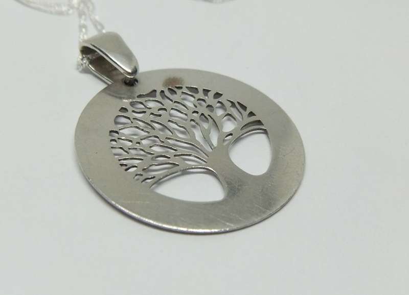 R1 START !! A 40 CM STERLING SILVER NECKLACE & STERLING SILVER TREE OF LIFE PENDANT - FREE COMBINING