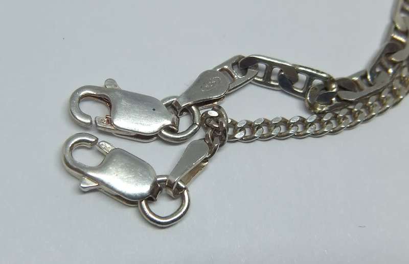 DOUBLE DEAL !! TWO SOLID STERLING SILVER IDENTITY BRACELETS !! DIFFERENT STYLES !! BID FOR BOTH !!