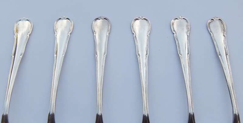 A SUPERB SET OF 6 SILVER PLATED TEASPOONS BY GERMAN MAKER WMF IN GREAT CONDITION !! SEE PICS !!