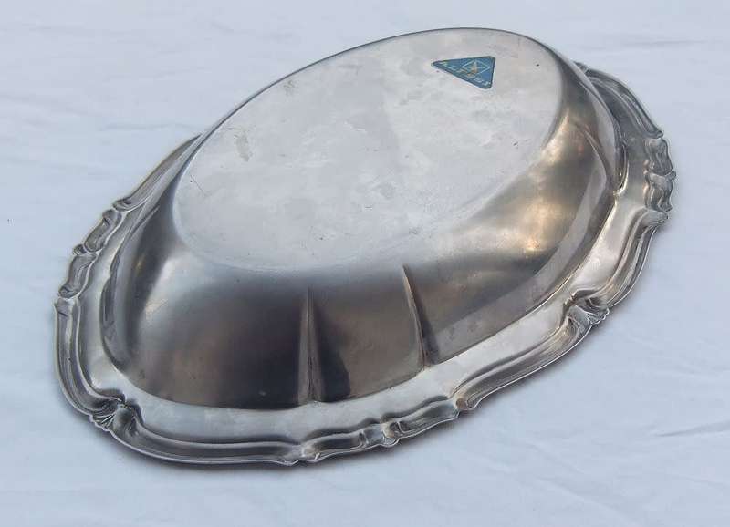 WOW !! A STUNNING VINTAGE DESIGNER SERVING DISH BY ITALIAN MAKER ALFRA ALESSI WITH ORIGINAL STICKER