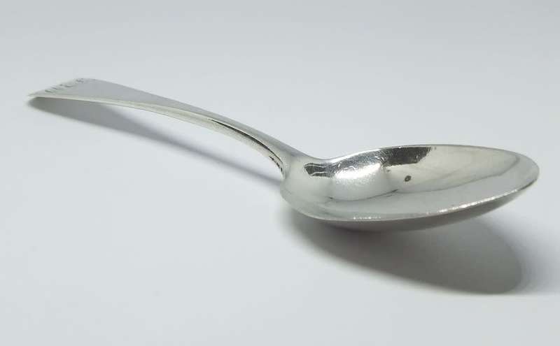 AMAZING FIND !! AN 1831 HALLMARKED STERLING SILVER SPOON BY IMPORTANT SILVERSMITH WILLIAM BATEMAN II