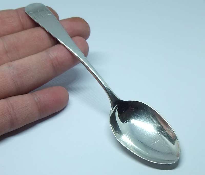 AMAZING FIND !! AN 1831 HALLMARKED STERLING SILVER SPOON BY IMPORTANT SILVERSMITH WILLIAM BATEMAN II