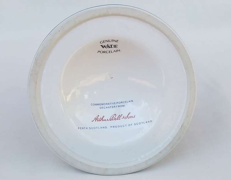 A vintage Bells whisky decanter commemorating the birth of Princess Eugenie 23 March 1990 by Wade